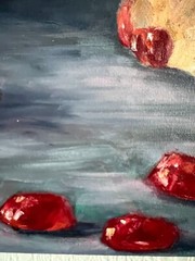 Original Oil Painting “Ruby Pomegranates” – Still Life, 40.5×50.5 cm, Signed, 20