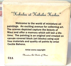 Miniature Oil Painting Hakulea at Kahalui Harbor Maui Hawaii by Cecilia Bahena