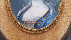 Antique Hand-painted Miniature Portrait of a Woman