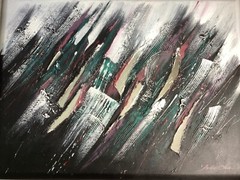 Original Acrylic Painting Abstract Art With Glass on Canvas byA. Cho 30”x 40″