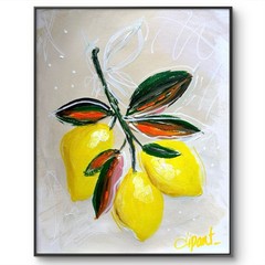 Lemons 11×14 Paper Original Artwork Expressionism Modern Pop Art Abstract