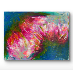 Muse Era Vintage Florals 18×24 Botanical Expressionist Original Paper Painting