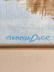 Virginia Home Fall on River Watercolor by George Parr Painted Virginia Symphony