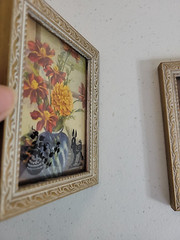 Lot of 2 Silhouette Shadow Floral Artwork Print Wall Decor Hanging 4″x5″