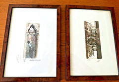 Set 2 Signed numbered framed print VENICE WATERCOLOR 8×11 Canal boat water mark