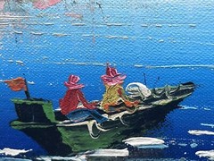 Hong Kong Harbor Original Vivid Color Acrylic on Canvas Painting