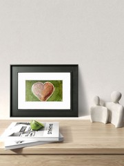 Copper Heart Original Abstract 5×7 Watercolor Paper Signed Contemporary Wall Art