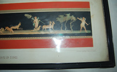 Antique Gouache Watercolor Paintings Of Cupids Chariots Pompeii Italy