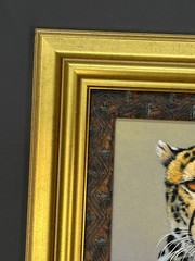 Fabrizio (Fuz) Caforio CHEETAH & CAT Signed & Framed Acrylic on Canvas 24” x 29”