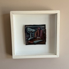 Joaquín Aroztegui Modern Uruguay Cubist Abstract Still Life Oil Painting Signed