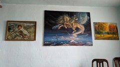 The destiny of Manas – Oil on canvas – Abstract painting Kyrgyzstan Surrealism