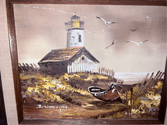 Vintage Original Painting by Everett Woodson Oil on Canvas framed 18x 16