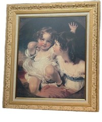 The Calmady Children Oil Painting 32″×27.5″×1.5″ Framed Beige Country Core VTG