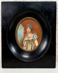 Antique Josephine Bonaparte French Miniature Portrait Painting 19th C. Napoleon