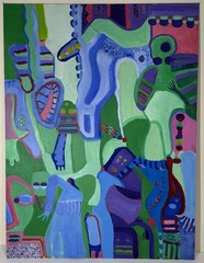 Visionary Expressionist Dream Painting By New York Outsider Artist Louise Abrams