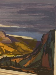 RARE Louie Ewing „Navaho Butte“ Original Gouache Painting & Serigraph Fine Art