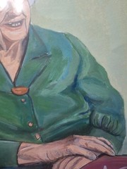 Contemporary Elderly Woman Acrylic 9×12 Canvas Paper Painting