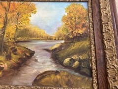 E. Springer VTG Oil Autumn Impressionism Gilded Wood Frame 1977 BREATHTAKING!