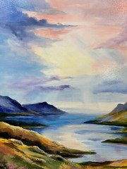 Mountain Original painting oil,18×24 in, Birthday Gift, Handmade Decor,Home Gift