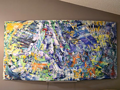 Large Abstract Expressionism Canvas Painting Wall Art, Unframed Single Piece.