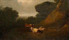 Manner of Philip de Loutherbourg (1740-1812) – Framed Oil, Cattle at Rest