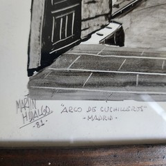 Juan Martin Hidalgo Arco De Cuchilleros MADRID 1981 Plaza Mayor Pen Ink Watercol