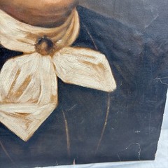 Husband Wife Portrait Paintings Pair Folk Art Primitive Victorian Ancestor Vtg