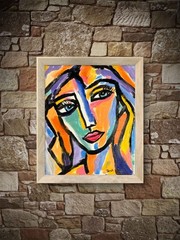 Neo Expressionist Portrait Painting 11×14 Original Abstract Colorful Face Art