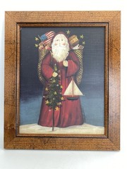 Mary Beth Baxter American Folk Art Santa Claus 12×10 Painting Numbered Signed
