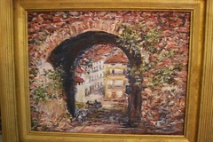 FRAMED ORIGINAL OIL ARCHWAY TO MOZART’S HOME SALZBURG AUSTRIA ARTIST HECTO VIDAL