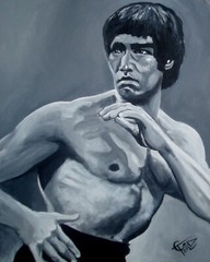Bruce Lee – Original Acrylic Painting – Tom Carlton – 16 x 20 Canvas Board