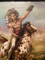 Large Original Oil – War Chief – California Artist