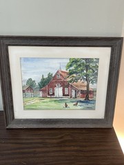 framed watercolor painting H 18 1/2 W 22 1/2
