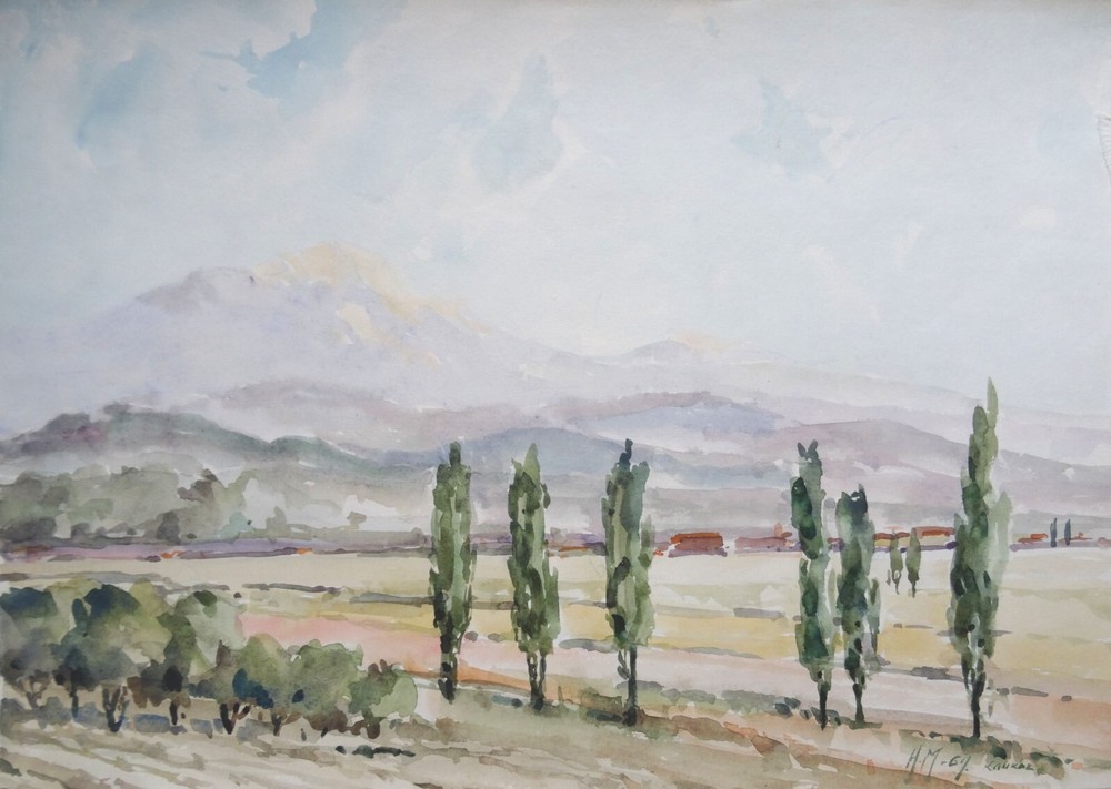 Herberts Mangolds – Caucasus. 1969, paper, watercolor, 29×40.5 cm