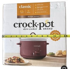 Crock-Pot Classic Slow Cooker 4.5 Quart Oval Maroon Manual 3-Setting NEW in Box