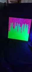 Blacklight Glow In The Dark Glitter Painting On Canvas Green WithFushia Glitter