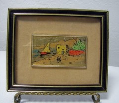 Vtg Creazioni Artistiche Italy „Napoli“ Scenery Painting Art 6 1/2″ X 5 1/2″