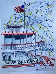 CALLIOPE LADY | New Orleans Steamboat Louisiana Mississippi River K C Jones Art