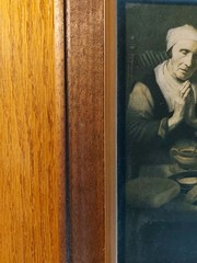 Old Woman Saying Grace Framed Print Nicolaes Maes 22cmx17cm (32cmx26cm)