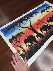 AUTHENTIC African Elephant Painting (NOT a Print or a Copy) African Art UNFRAMED