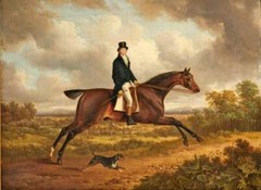 Oil Painting repro Charles Towne A Gentleman on a Bay Horse