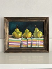 original oil painting, still life , Three pears, 15,7х11,8 Inch, 30х40см, Gift
