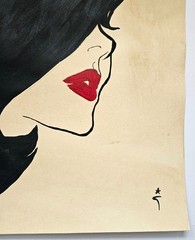 René Gruau Signed French Fashion Illustration Paper Art
