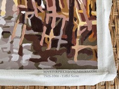 Eiffel Tower Scene Masterpiece Paint by Number COMPLETED Painting Canvas Only