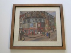 PARIS PAINTING 1954 EXHIBITED SAN FRANCISCO MUSUEM OF ART STREET SCENE MODERNIST