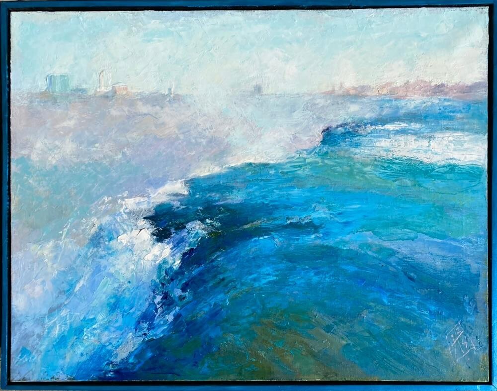 Original Painting 70*90cm artwork oil paints Convergence of Elements (Niagara)