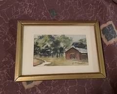 Vintage ca 1970’s G. McLendon Miniature Watercolor Painting