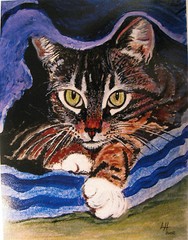 C59 ORIGINAL ACRYLIC PAINTING BY LJH „SAM & JAS“ CAT KITTEN