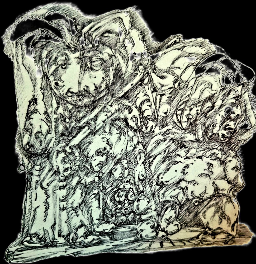 Surrealist, Impressionist, pen drawing -The Journey