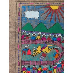Mexican Art 15 1/2″ X 12″ Amate Bark Painting Hand painted Folk art Festival